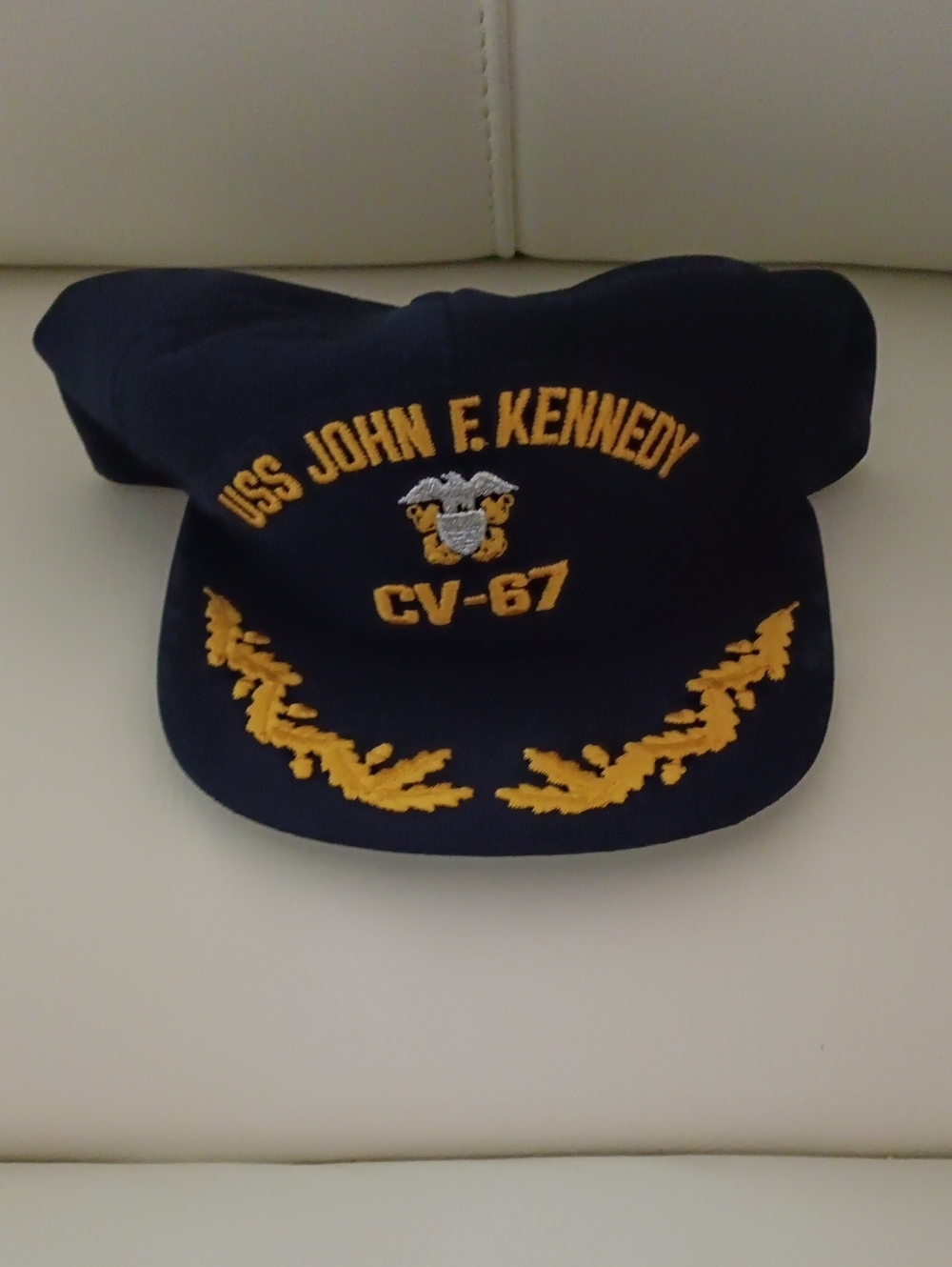 USS John F. Kennedy CV-67 Navy Blue Embroidered Captain's Hat
